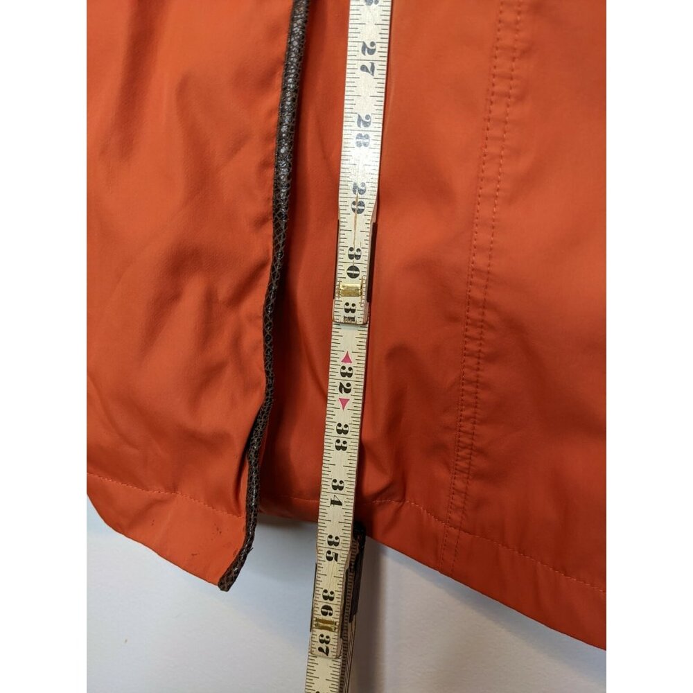 Dennis Basso Orange Faux Fur Interior Pea Coat Womens Size Large - Picture 8 of 9